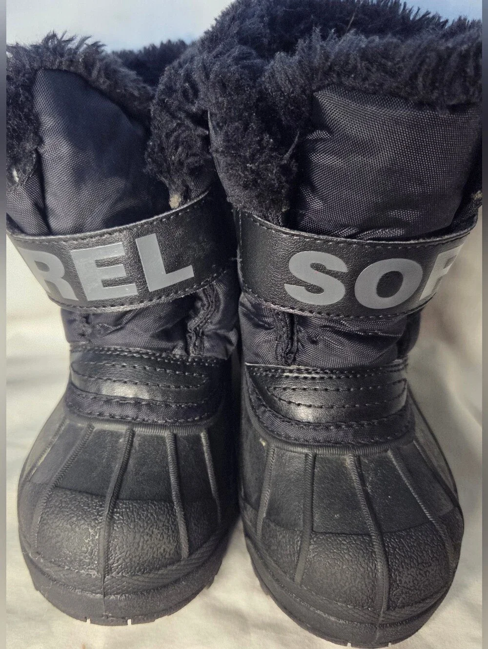 SOREL Kids Waterproof Winter Commander Snow Boots Black/Charcoal Sz 9 Insulated